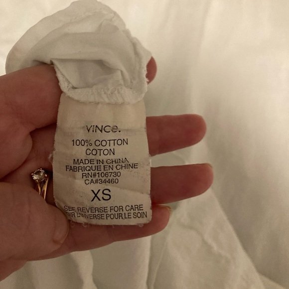 White puff-sleeve Vince button-down tunic - Picture 4 of 5